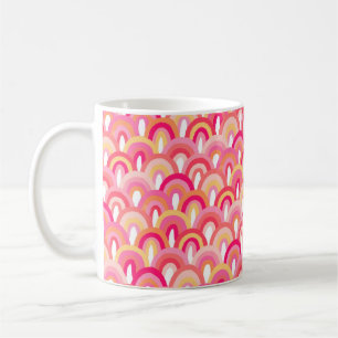 Japanische Jakobsmuscheln nahtlos, farbenfroher Re Kaffeetasse