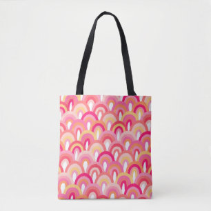Japanische Jakobsmuscheln nahtlos, farbenfroher Re Tasche
