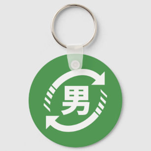 Japanische Jungs gerecycelt   Kanji Nihongo Schlüsselanhänger