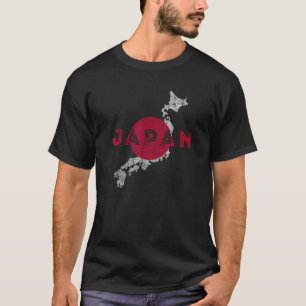 Japanische Karte und Flagge Souvenir erschüttert J T-Shirt