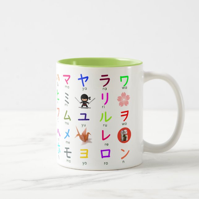Japanische Katakana-Tasse Zweifarbige Tasse (Rechts)
