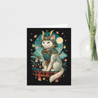 Japanische Katze Cherry Blossom Samurai Moonlight