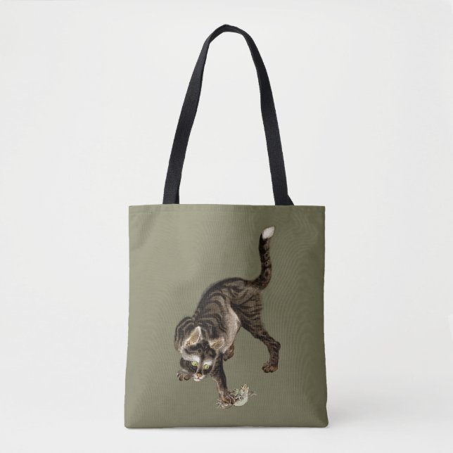 Japanische Katze fängt einen Frosch Tasche (Vorderseite)