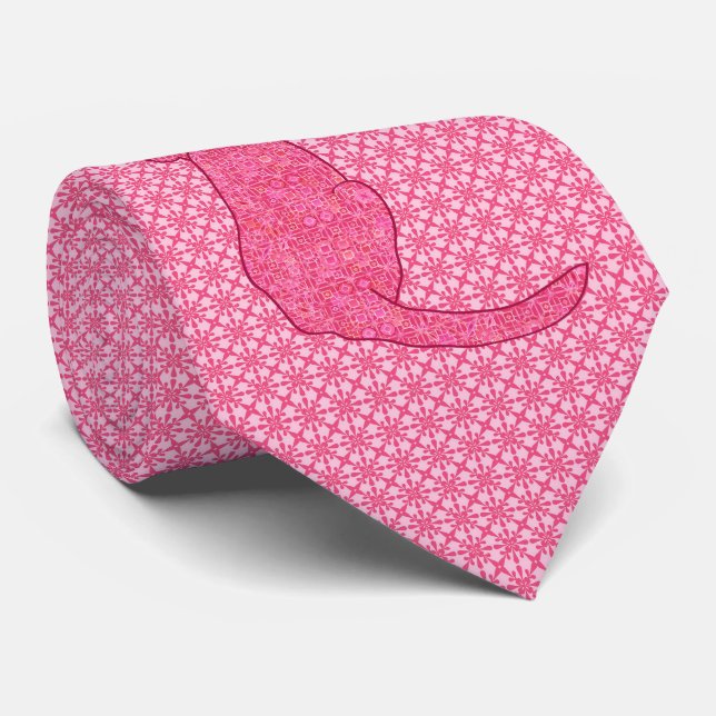 Japanische Katze - Fuchsia Pink Batik Krawatte (Gerollt)