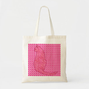 Japanische Katze - Fuchsia Pink Batik Tragetasche