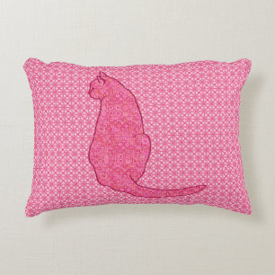 Japanische Katze - Fuchsia Pink Batik Zierkissen