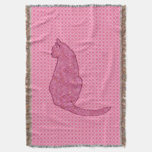 Japanische Katze - Fuchsia Rosa Batik Decke