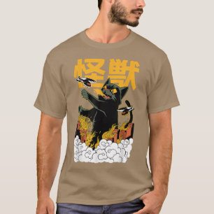 Japanische Katze Japan Kaiju Monster Manga Anime  T-Shirt