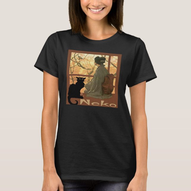 Japanische Katze Neko T-Shirt (Vorderseite)