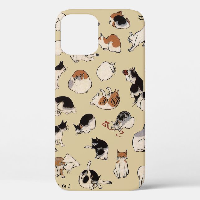 Japanische Katzen (farbänderbar) Case-Mate iPhone Hülle (Rückseite)