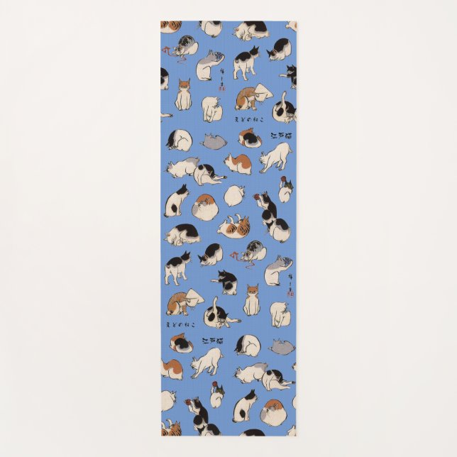 Japanische Katzen (farbänderbar) Yogamatte (Vorderseite)