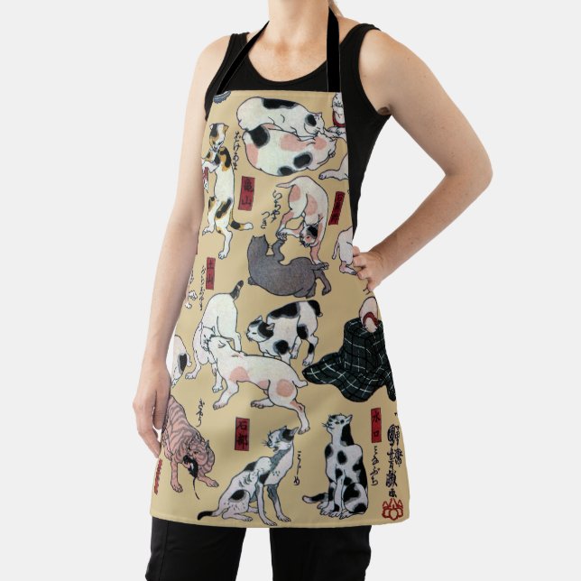 Japanische Katzen, Kuniyoshi, Ukiyo-e Schürze (InSitu)
