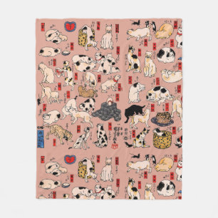 Japanische Katzen Ukiyo-e Funny kitty Fleecedecke