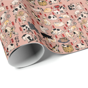 Japanische Katzen Ukiyo-e Funny kitty Geschenkpapier
