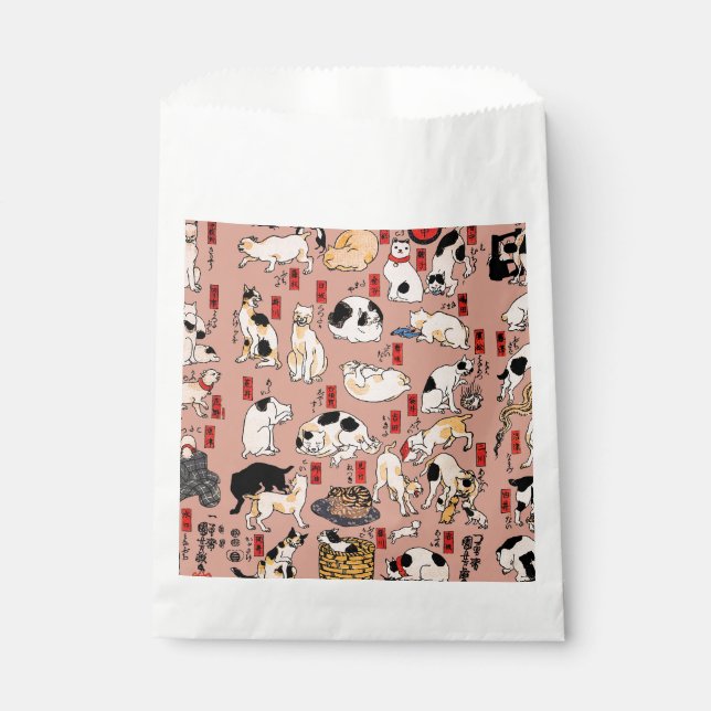 Japanische Katzen Ukiyo-e Funny kitty Geschenktütchen (Vorderseite)