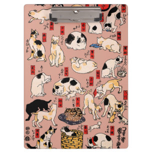 Japanische Katzen Ukiyo-e Funny kitty Klemmbrett