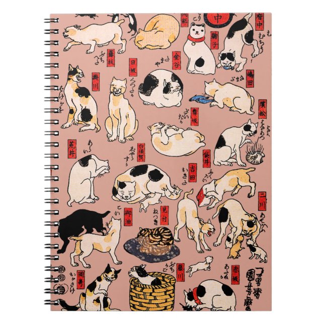 Japanische Katzen Ukiyo-e Funny kitty Notizblock (Vorderseite)
