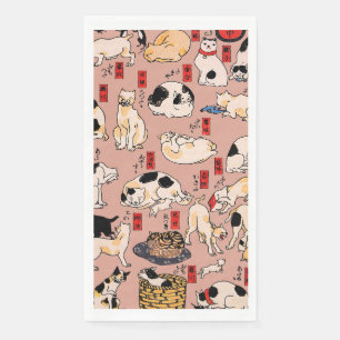 Japanische Katzen Ukiyo-e Funny kitty Serviette