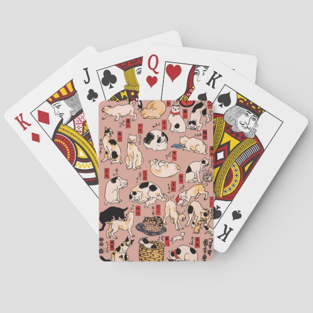 Japanische Katzen Ukiyo-e Funny kitty Spielkarten (Rückseite)