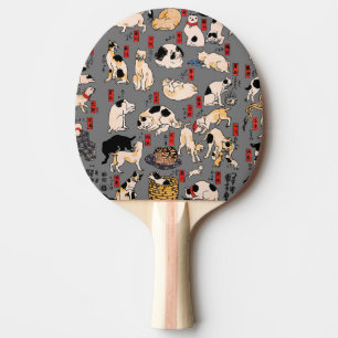Japanische Katzen Ukiyo-e Funny kitty Tischtennis Schläger
