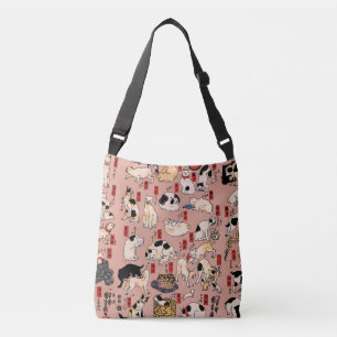 Japanische Katzen Ukiyo-e Funny kitty Tragetaschen Mit Langen Trägern