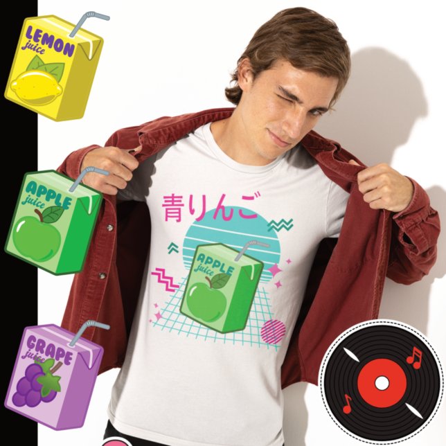Japanische Kawaii Green Apple Juice Box der 90er T-Shirt (Von Creator hochgeladen)