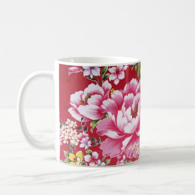 Japanische Kimono-Blumen Kaffeetasse (Links)