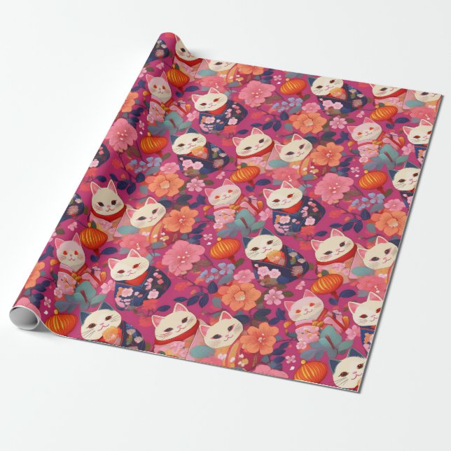 Japanische Kimono Fabric-Verpackung Geschenkpapier (Ungerollt)