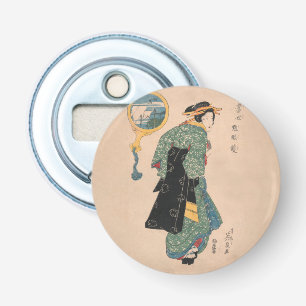 Japanische Kimono Frau: Ukiyo-e Woodblock Print Flaschenöffner