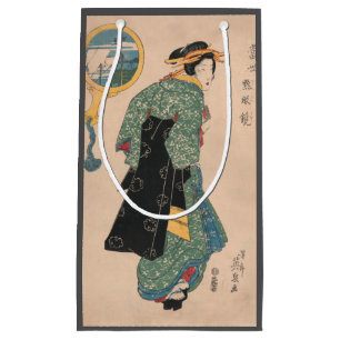 Japanische Kimono Frau: Ukiyo-e Woodblock Print Kleine Geschenktüte