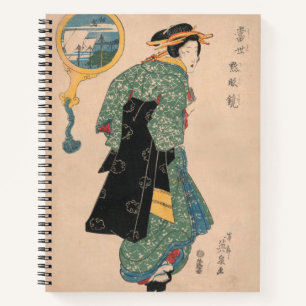 Japanische Kimono Frau: Ukiyo-e Woodblock Print Notizbuch