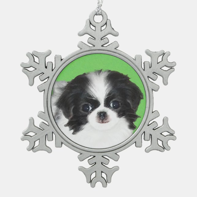 Japanische Kinofilme - Original Hundeschichte Schneeflocken Zinn-Ornament (Vorderseite)