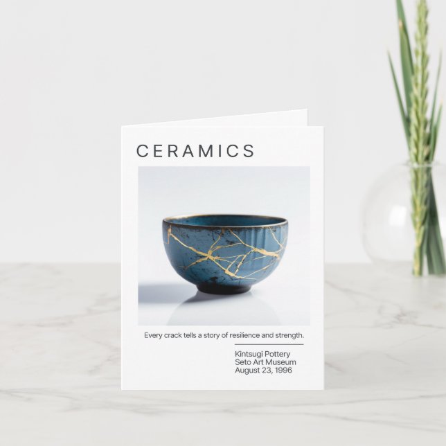 Japanische Kintsugi-Pottery-Karte Einladung (Vorderseite)
