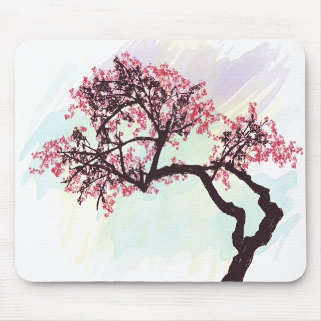Japanische Kirschbaum-Blüte Mousepad (Vorne)