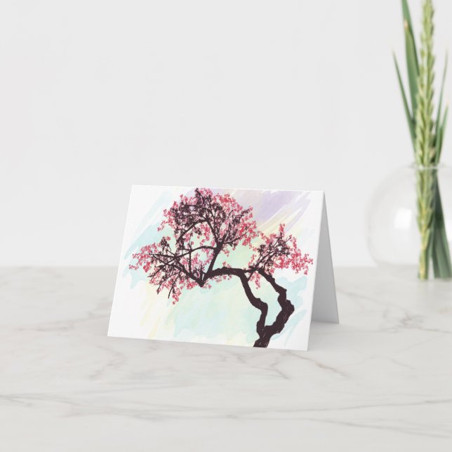Japanische Kirschbaum-Blüte Notecard Karte (Vorderseite)