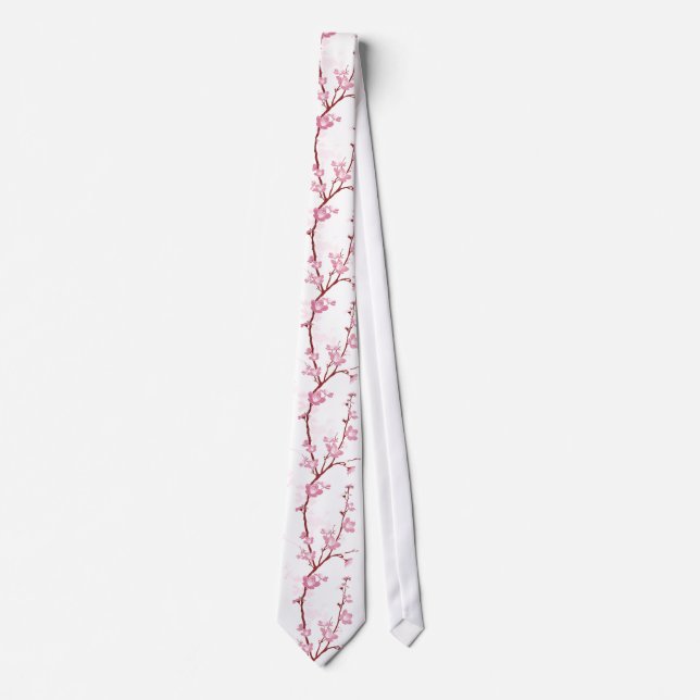 Japanische Kirschblüte, leichte rosa Blume, girly, Krawatte (Vorderseite)
