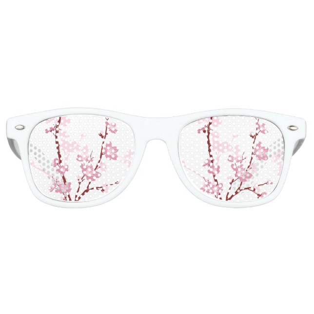 Japanische Kirschblüte, sanfte rosa Blume, Partybrille (Vorderseite)