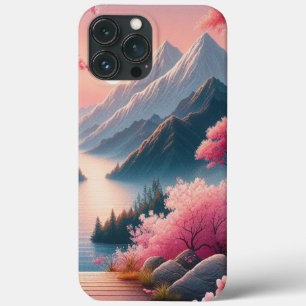 Japanische Kirschblüten Bergwald Landschaft Case-Mate iPhone Hülle
