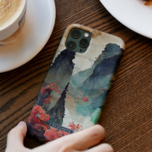 Japanische Kirschblüten Bergwald Monogramm Case-Mate iPhone 14 Hülle