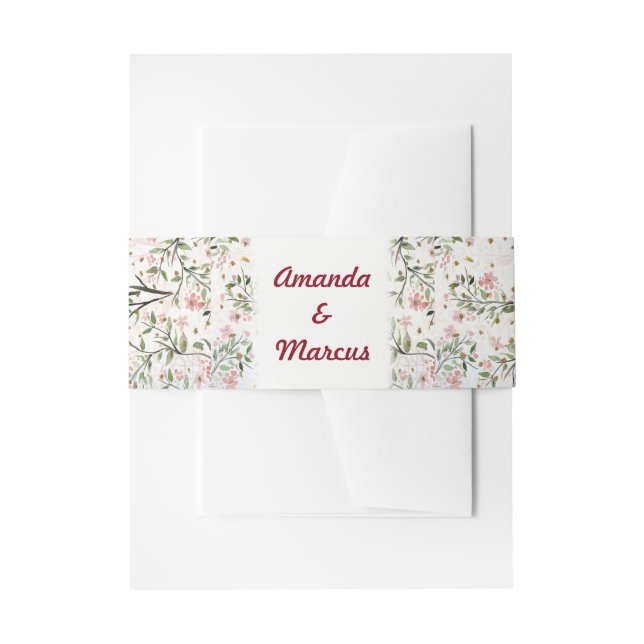 Japanische Kirschblüten-Blume Hochzeit Einladungsbanderole (Vorderseite Beispiel)
