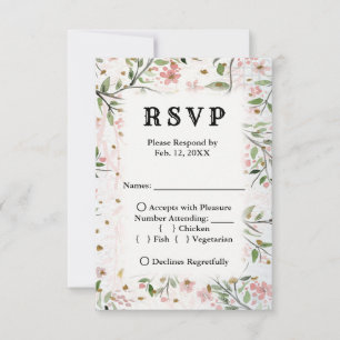 Japanische Kirschblüten-Blume Hochzeit von RSVP Karte