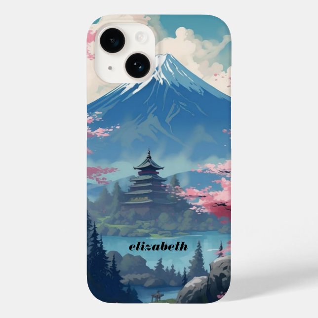 Japanische Kirschblüten Gebirge I Telefonzelle Case-Mate iPhone 14 Hülle (Rückseite)