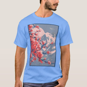 Japanische Kirschblüten Sakura Bergästhetik T-Shirt