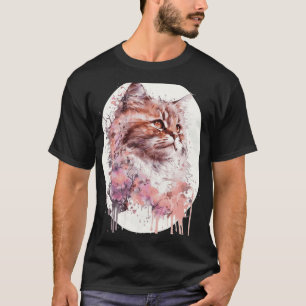 Japanische Kirschblüten-Sibirische-Katzenrasse Sak T-Shirt