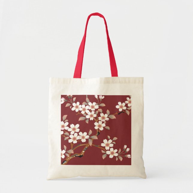 Japanische Kirschblüten Tragetasche (Vorne)