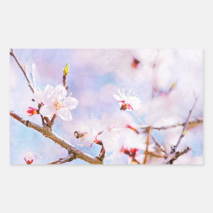 Japanische Kirsche - Sakura in Bloom Rechteckiger Aufkleber