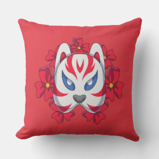 Japanische Kitsune-Fuchsmaske-Wurfkissen Kissen