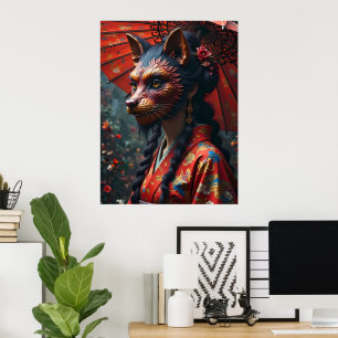 Japanische Kitsune-Maske Poster