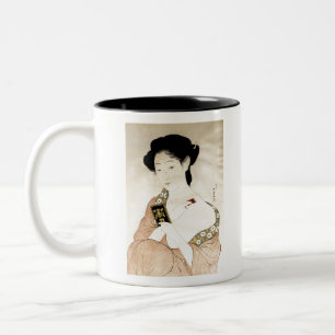 Japanische klassische Geishadamenkunst Zweifarbige Tasse