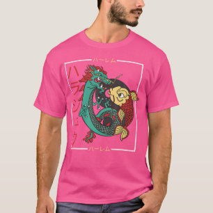 Japanische Koi Carp Fish Dragon ästhetische Kunst  T-Shirt